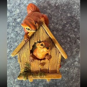 Vintage 1967 bosson chalkware chipmunks wall decor